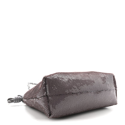 Loewe Sequin Medium Donut Chain Flamenco Knot Clutch Grey 4 of 10