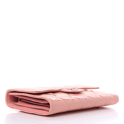 Chanel Patent Quilted Long Flap Wallet Pink 4 of 13