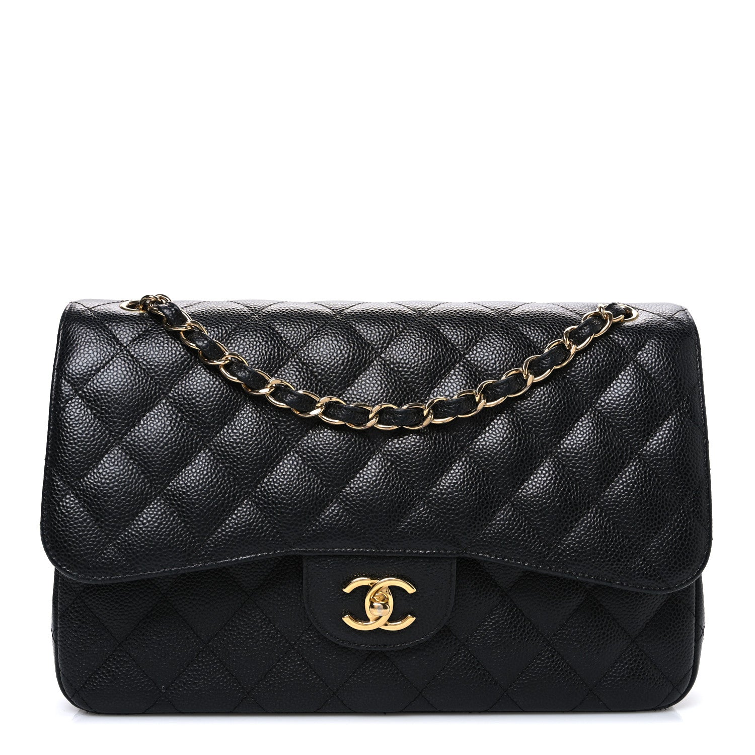 Chanel Caviar Quilted Jumbo Double Flap Black 1 of 12