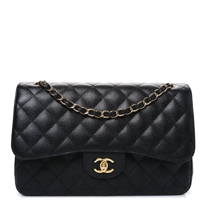 Chanel Caviar Quilted Jumbo Double Flap Black 1 of 12