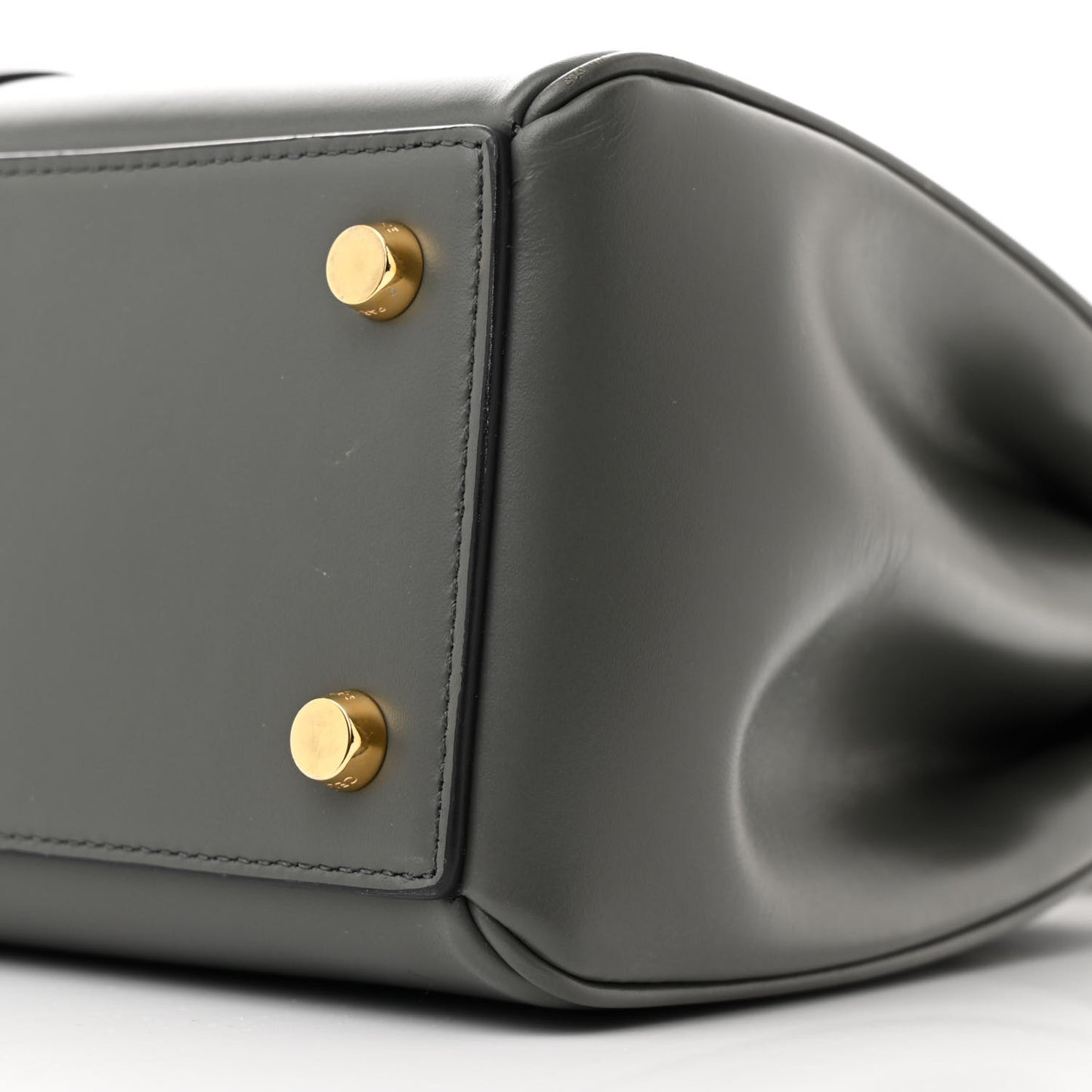 Satinated Calfskin Small 16 Top Handle Bag Gray