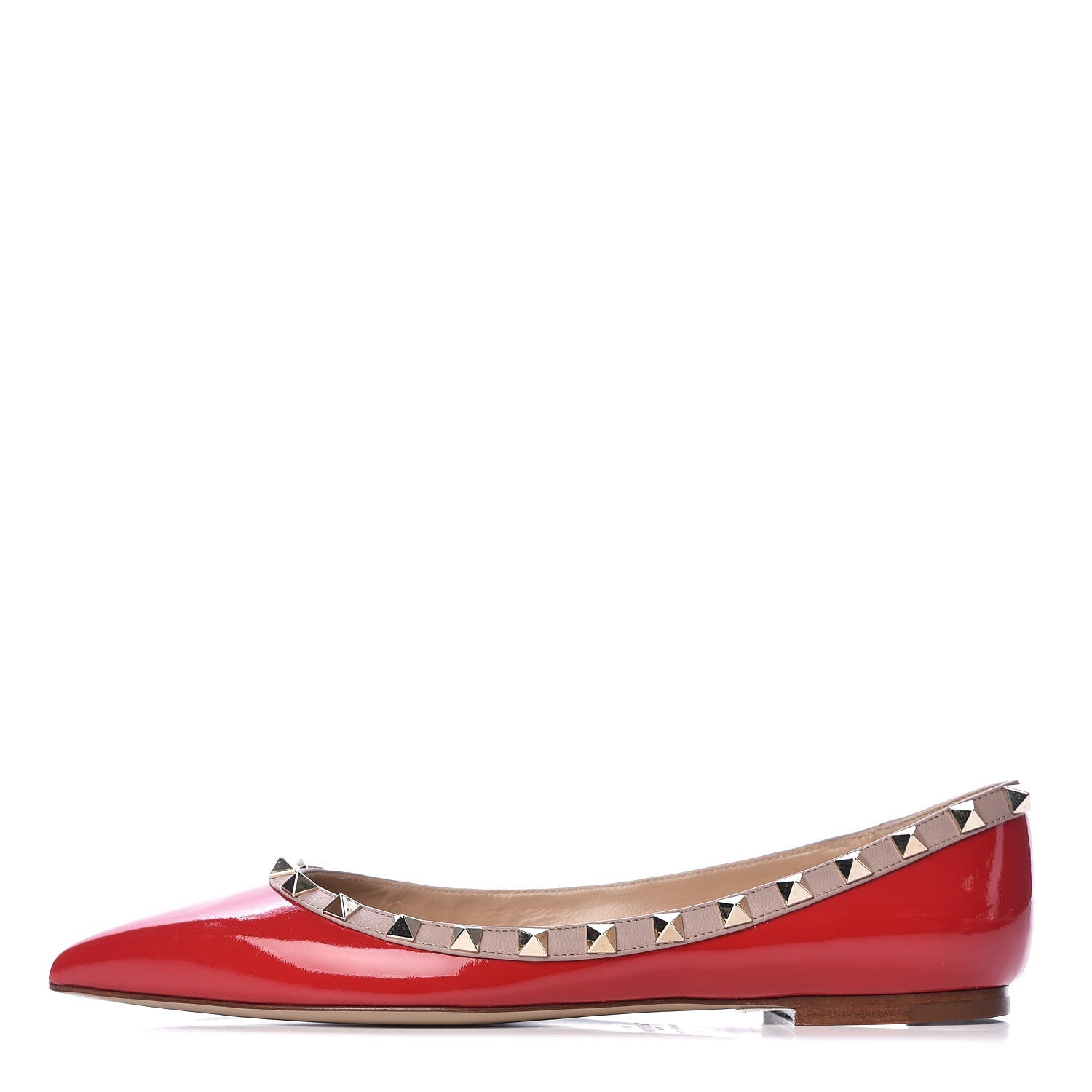 Valentino Garavani Patent Nappa Rockstud Ballerina Flats 37 Rosso Valentino Poudre 1 of 10