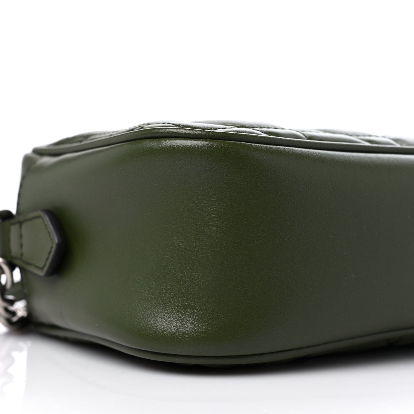 Calfskin Matelasse Aria Small GG Marmont Chain Shoulder Bag Military Wood