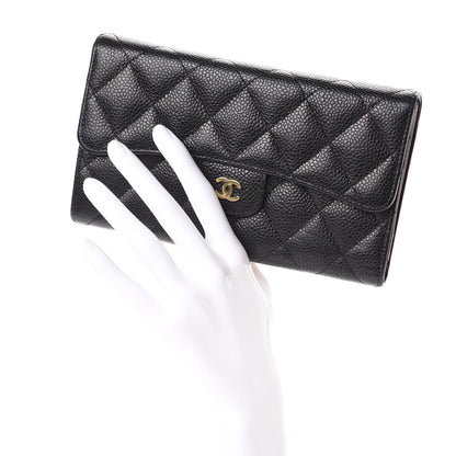 Chanel Caviar Quilted Large Flap Wallet Black 2 of 7