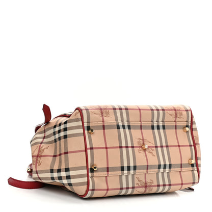 Burberry Haymarket Check Small Canterbury Tote Military Red 4 of 9