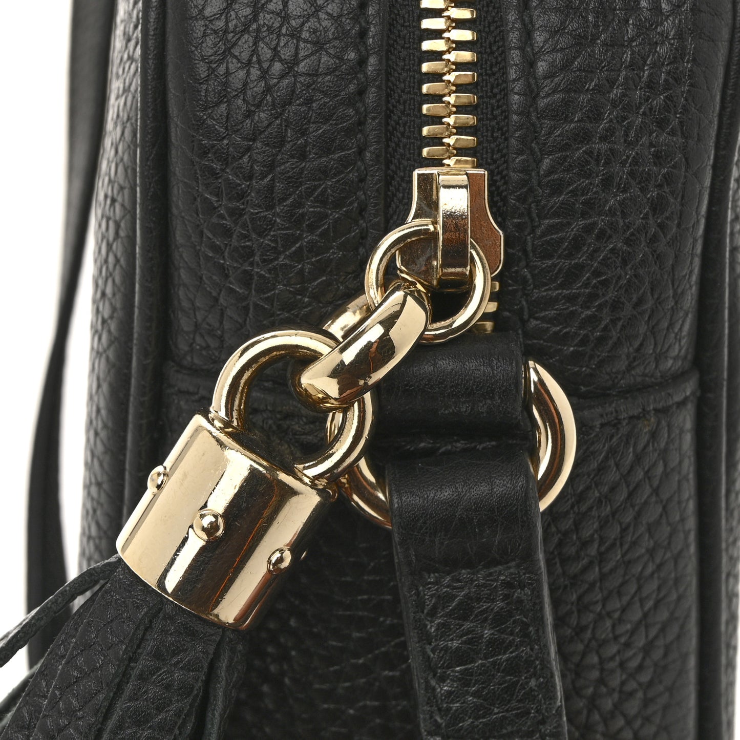 Pebbled Calfskin Small Soho Disco Bag Black