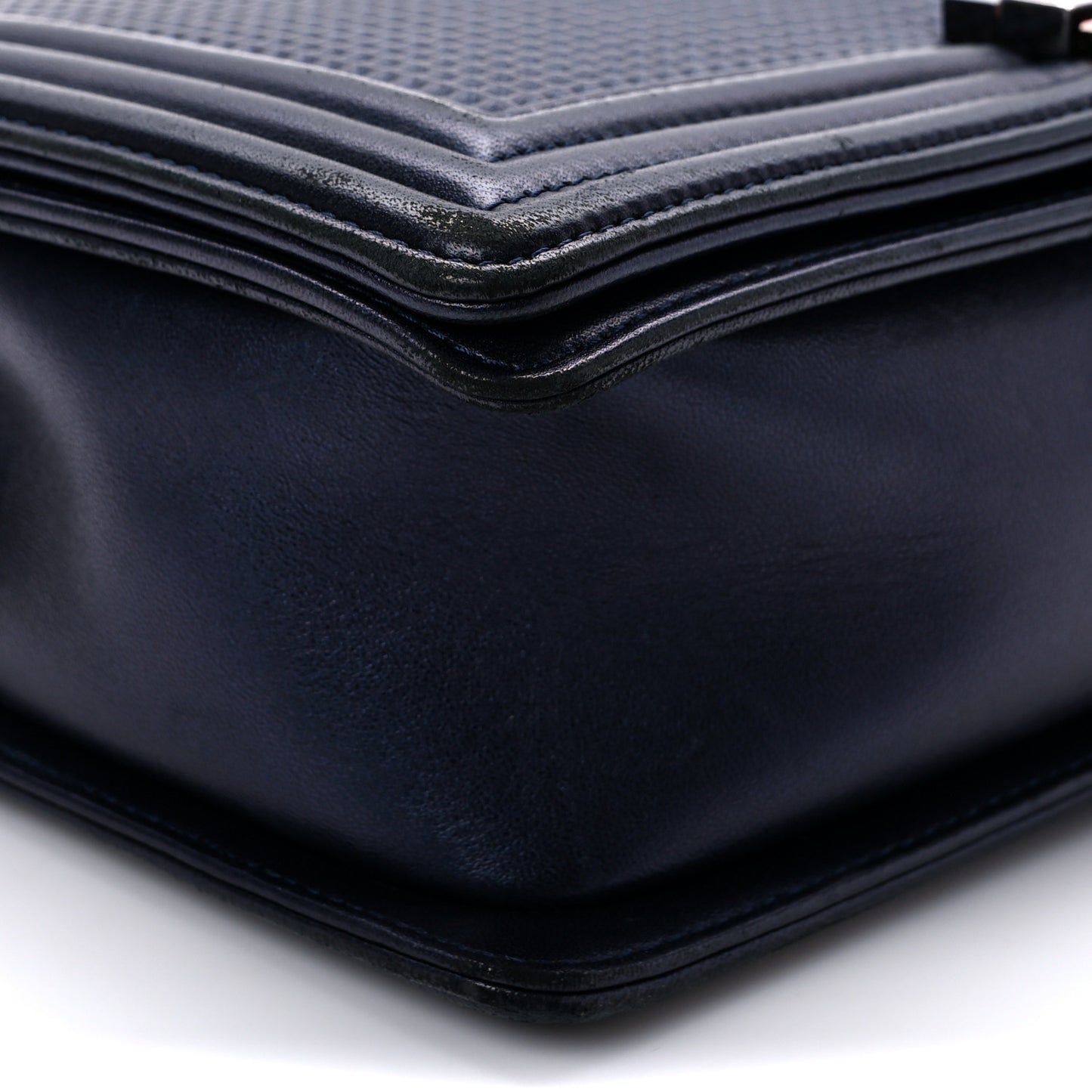Lambskin Embossed New Medium Boy Cube Flap Navy