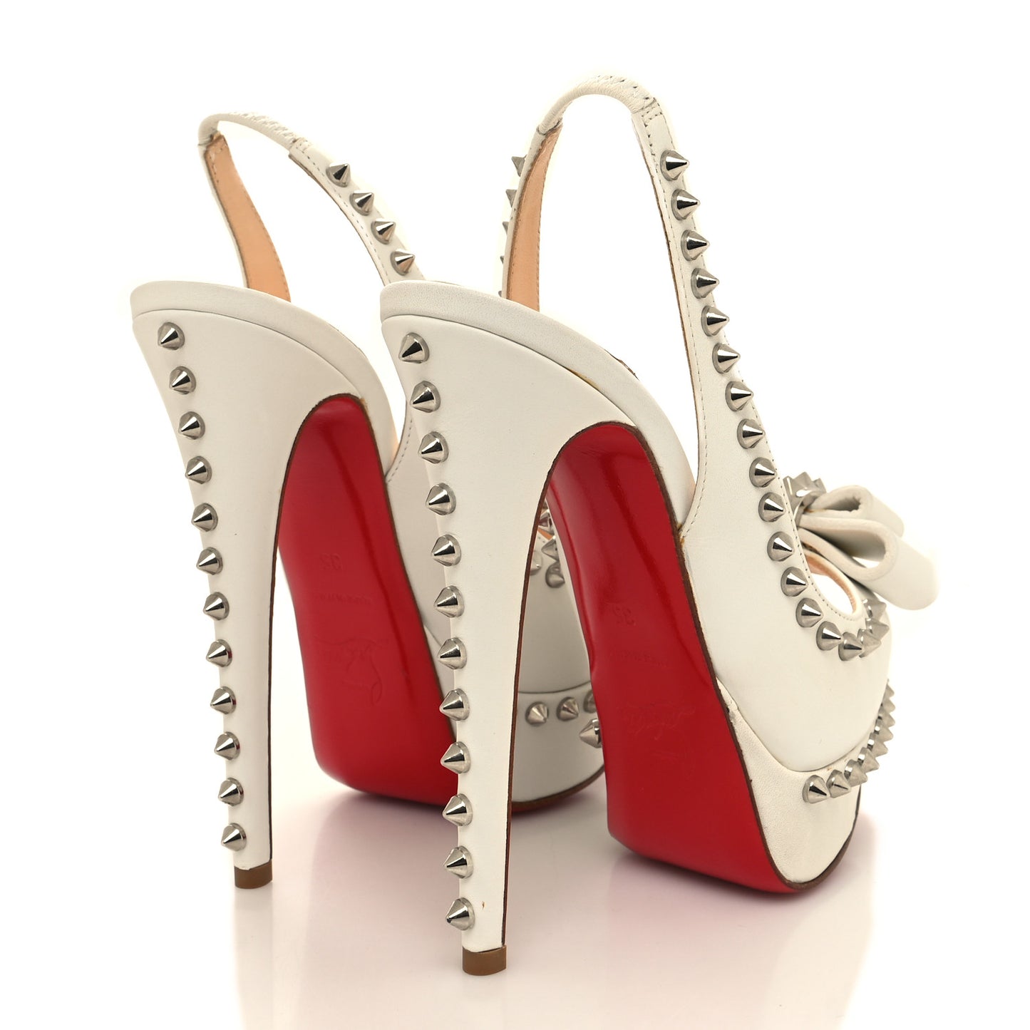 Calfskin Lady Clou Spikes VIP 150 Pumps 35 White