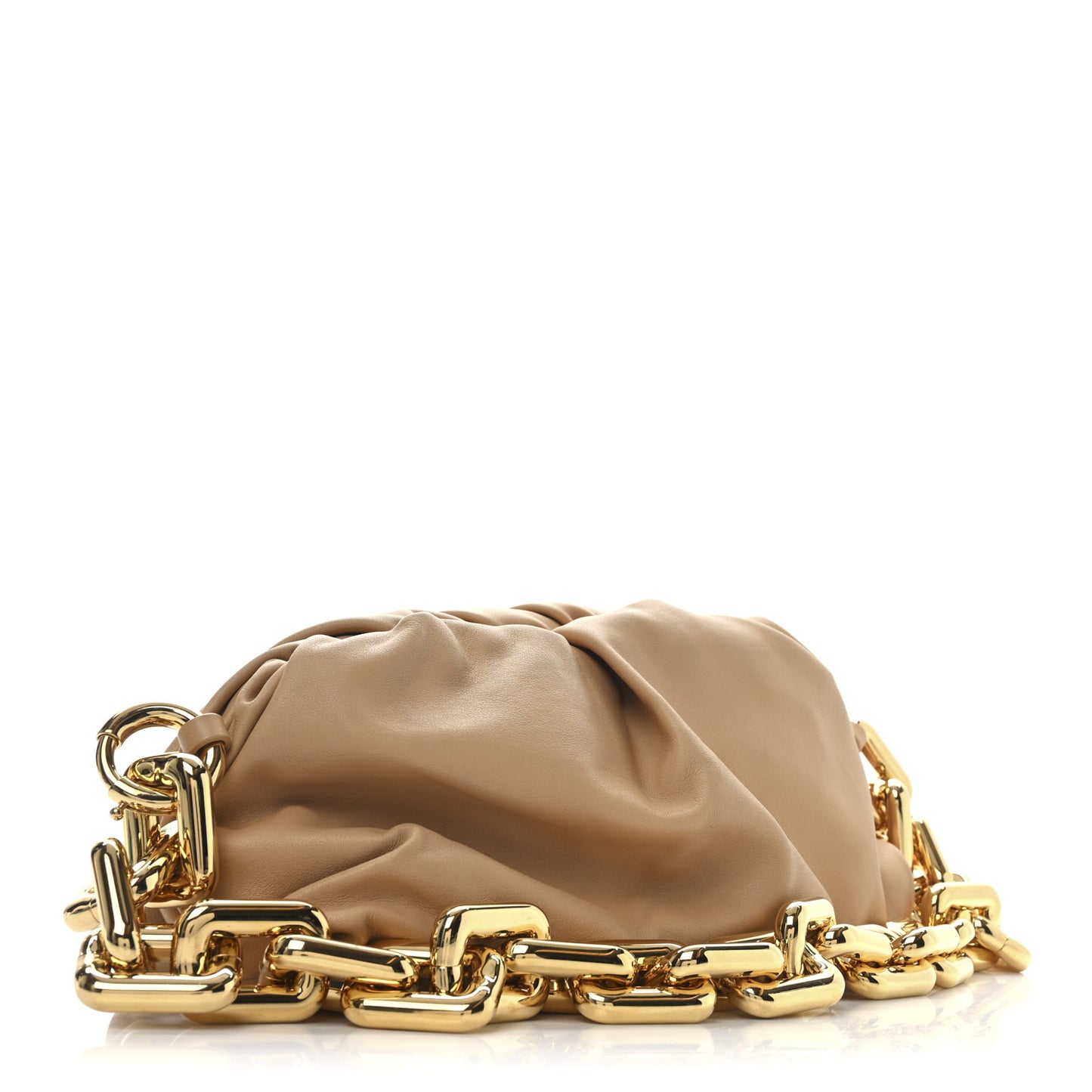 Calfskin Chain Pouch Almond