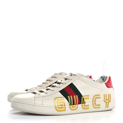 Gucci X SEGA Calfskin Ayers Web Guccy Womens Ace Sneakers 39.5 White 4 of 11
