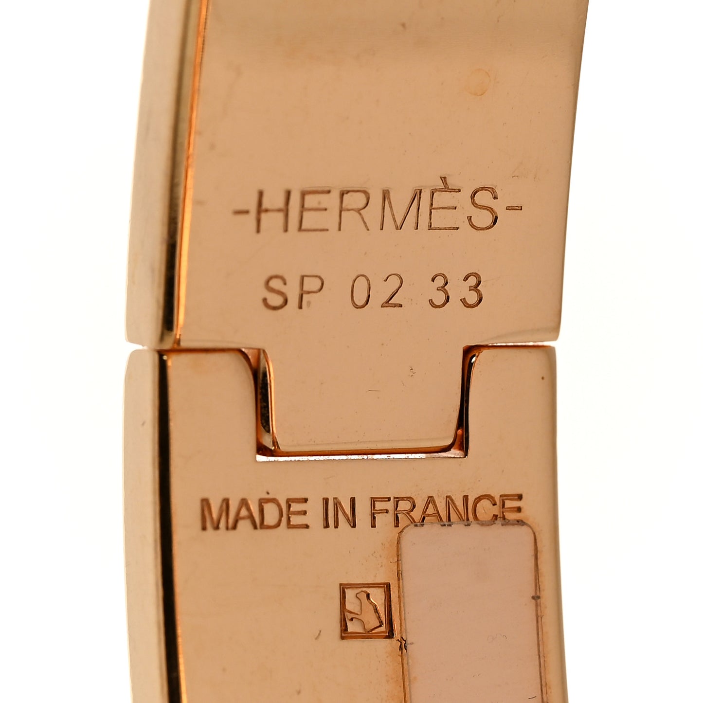 Enamel Narrow Clic Clac H Bracelet PM White