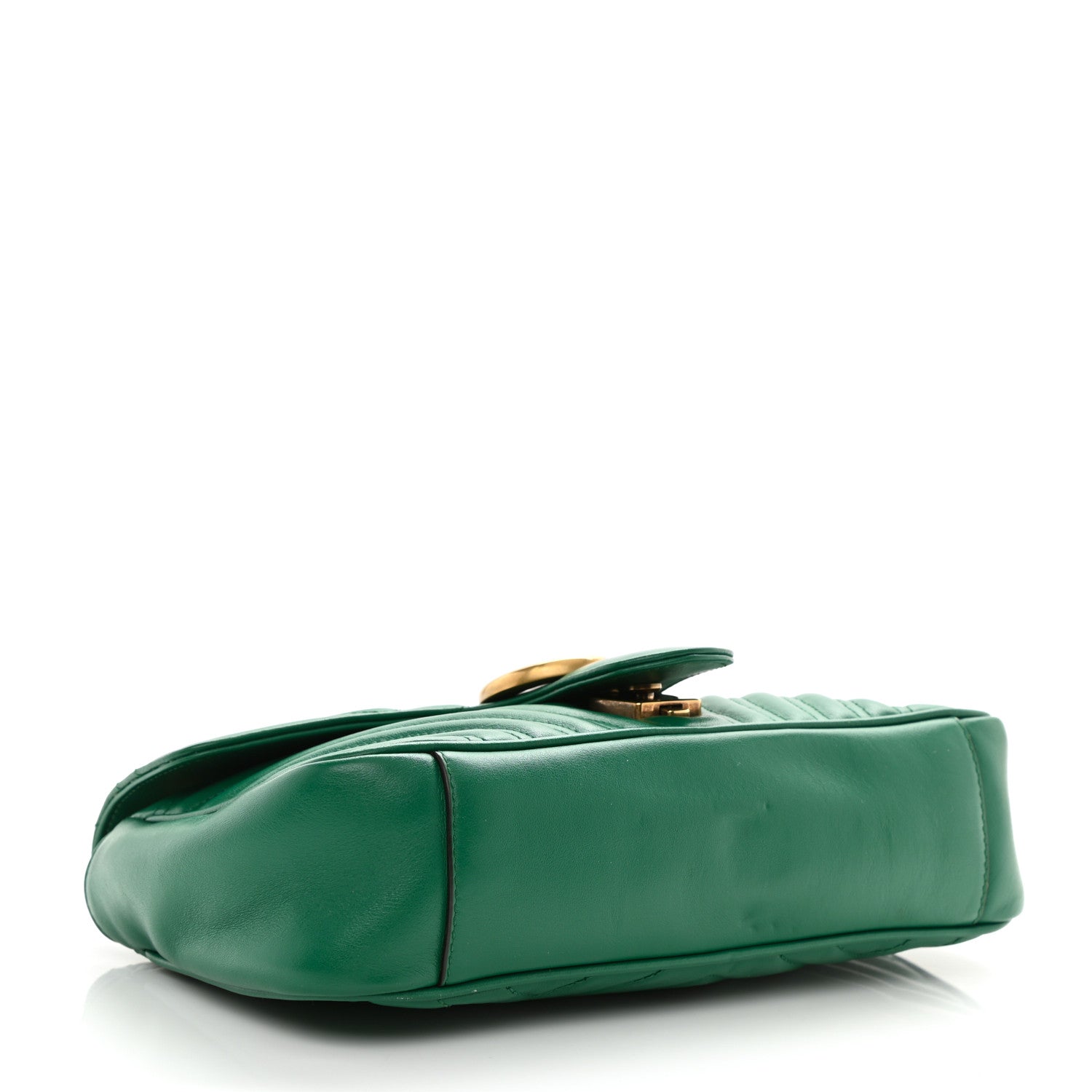 Gucci Calfskin Matelasse Small GG Marmont Shoulder Bag Emerald Green 4 of 8