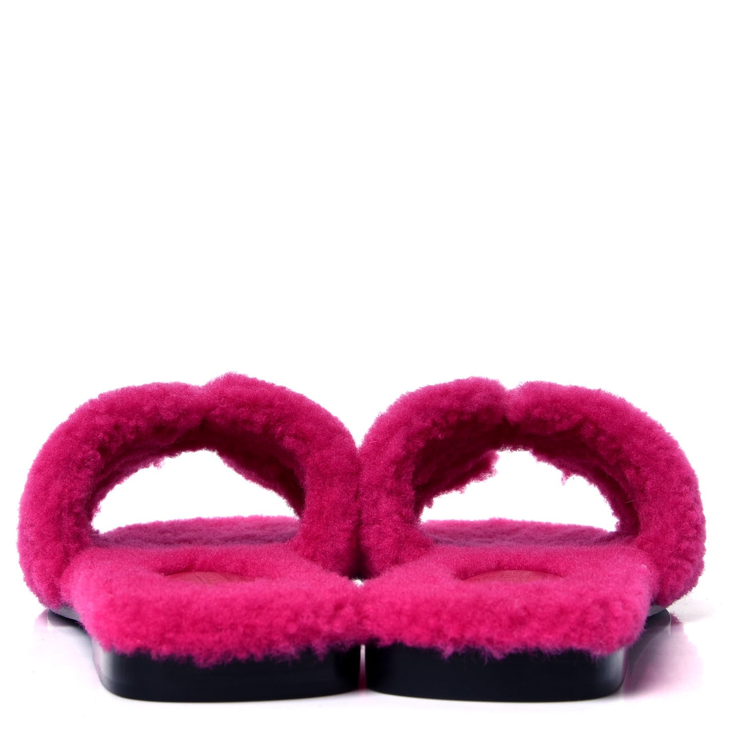 Hermes Woolskin Oran Sandals 37 Rose Fuchsia 4 of 6