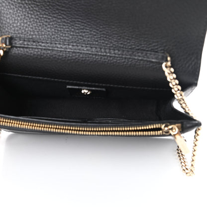 Versace Grained Calfskin Palazzo Chain Evening Bag Black 5 of 12