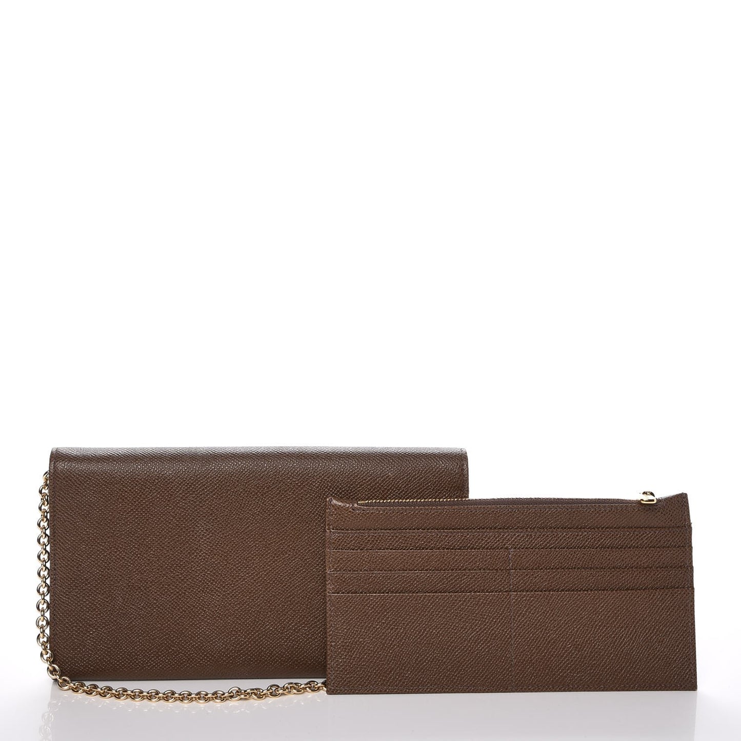 Dauphine Chain Flap Clutch Brown