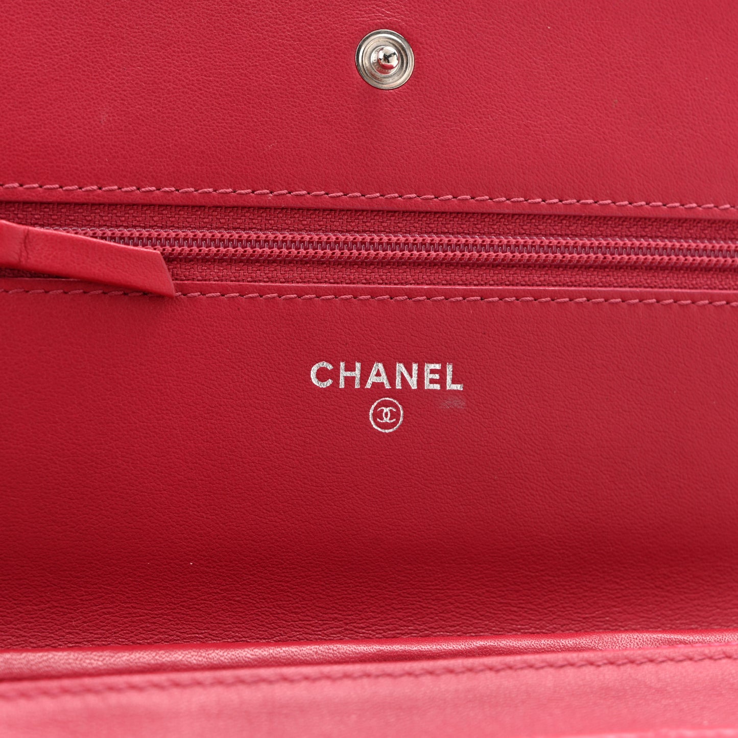 Lambskin Diamond Stitched Wallet On Chain WOC Pink
