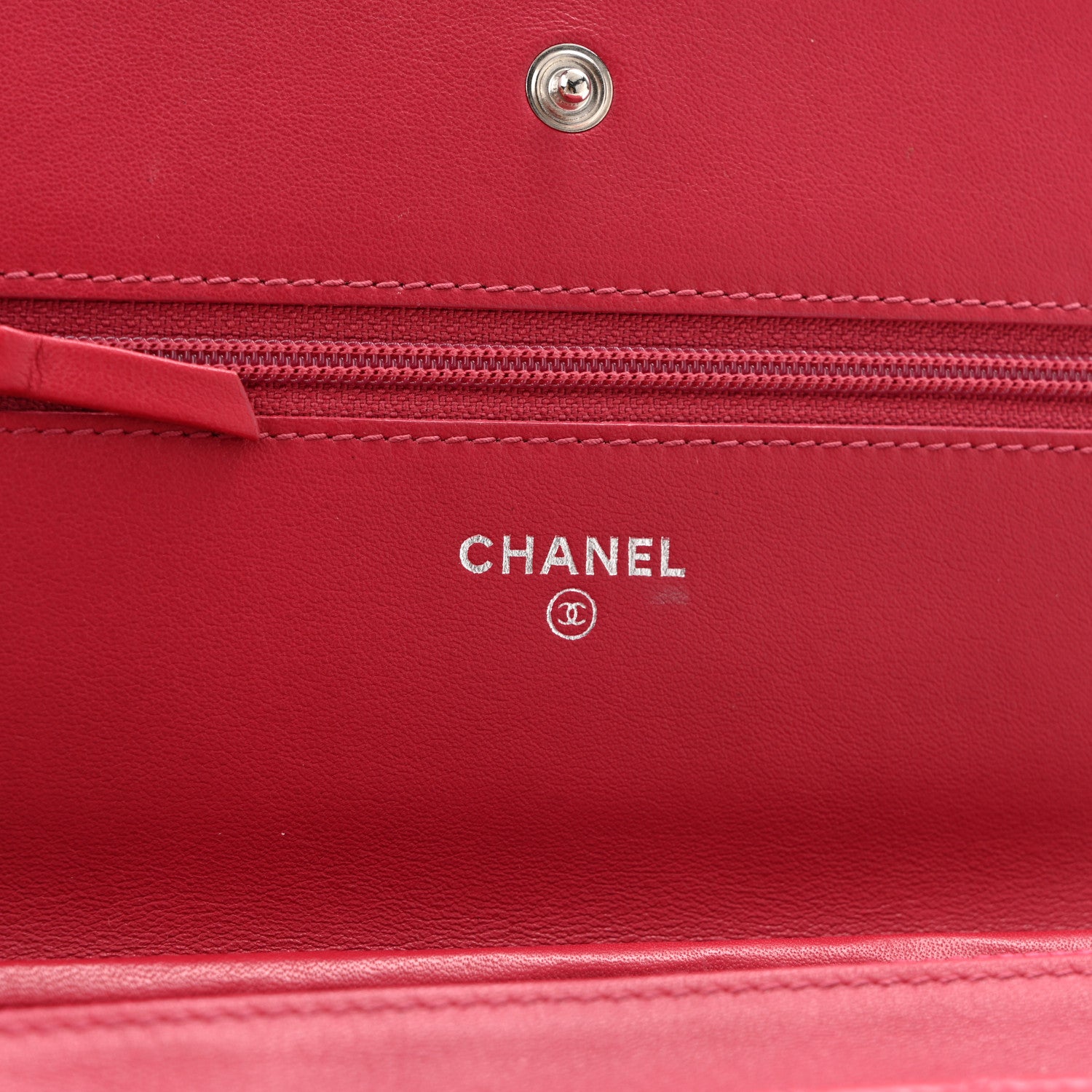 Chanel Lambskin Diamond Stitched Wallet On Chain WOC Pink 6 of 15