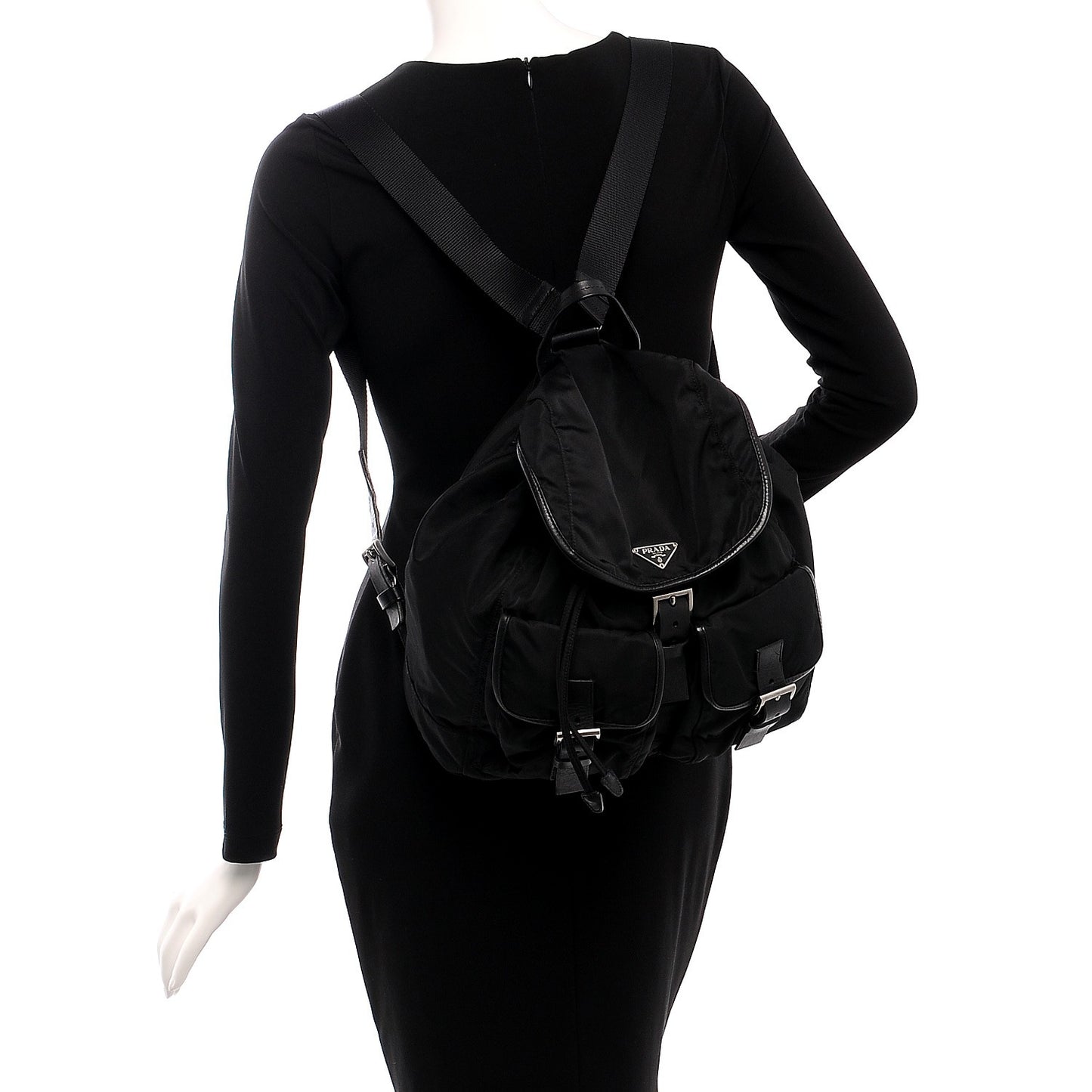 Nylon Vela Medium Backpack Black