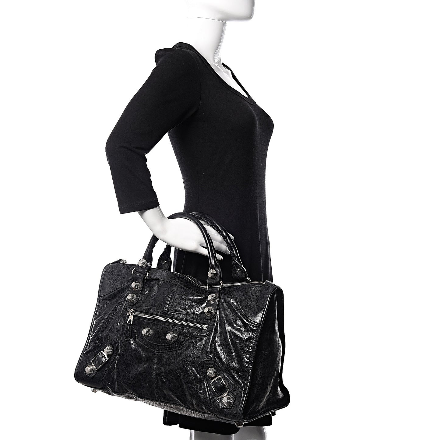 Agneau Giant 21 Silver Hardware Work Black