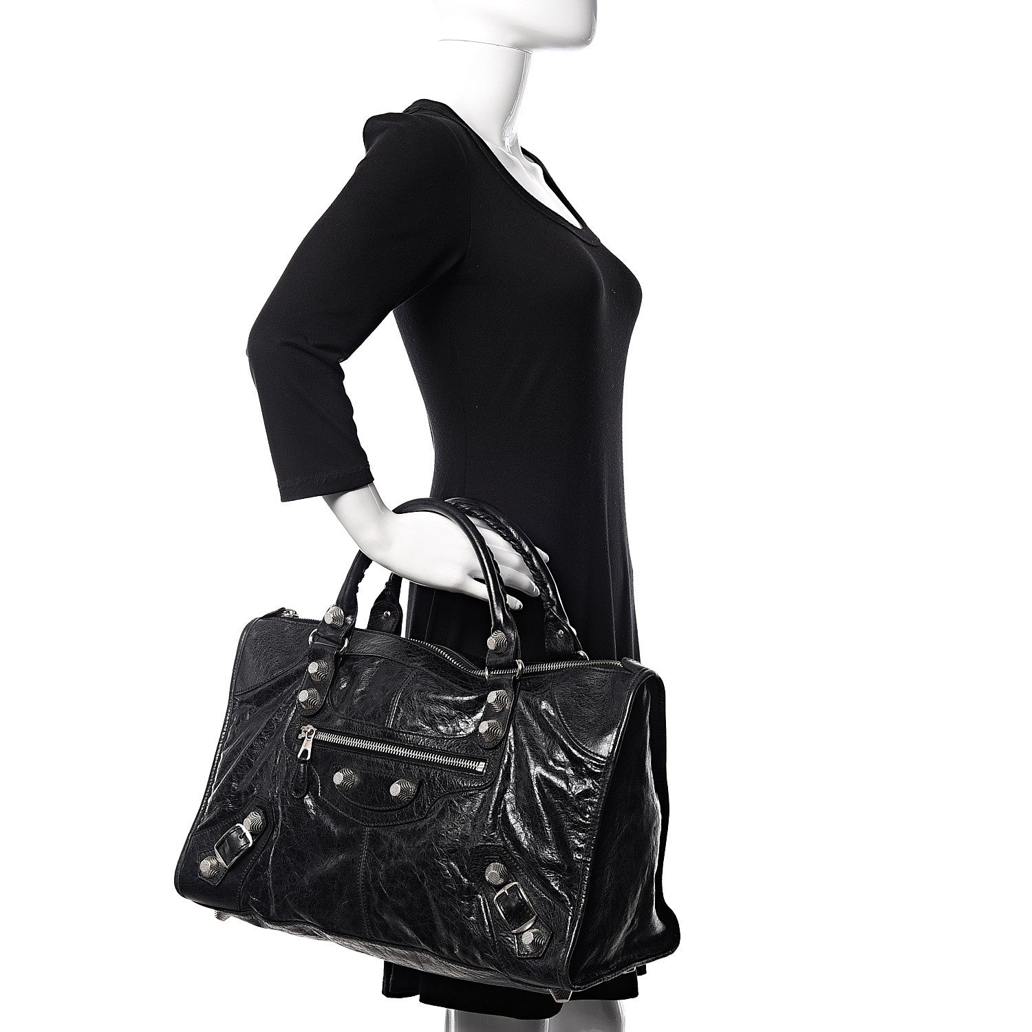 Balenciaga Agneau Giant 21 Silver Hardware Work Black 2 of 10