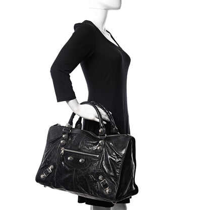 Balenciaga Agneau Giant 21 Silver Hardware Work Black 2 of 10