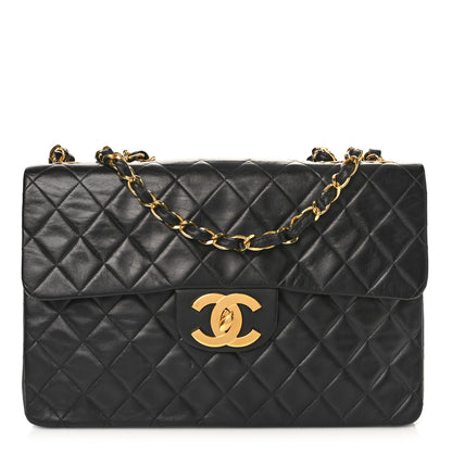 Chanel Lambskin Quilted XL Jumbo Single Flap Black 1 of 10