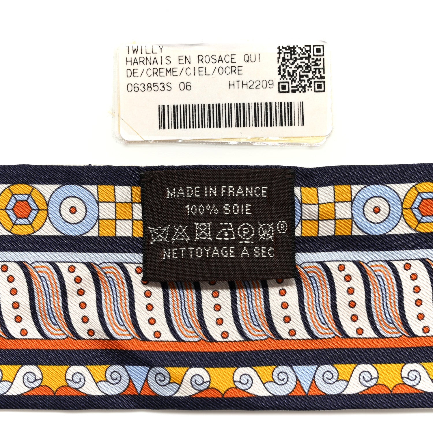 Hermes Silk Harnais En Rosace Twilly Creme Ciel Ocre 3 of 6