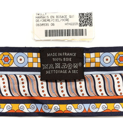 Hermes Silk Harnais En Rosace Twilly Creme Ciel Ocre 3 of 6