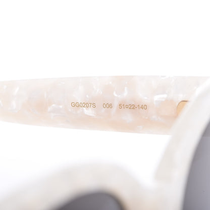 Gucci Round Frame GG Star Sunglasses GG0207S White 5 of 8