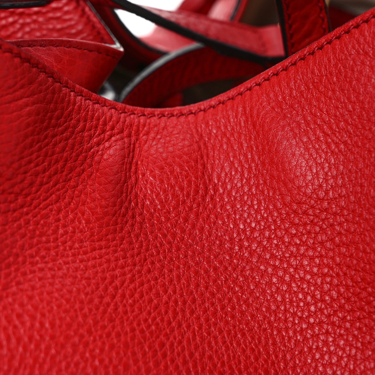 Gucci Pebbled Calfskin Small Soho Shoulder Bag Red 12 of 14