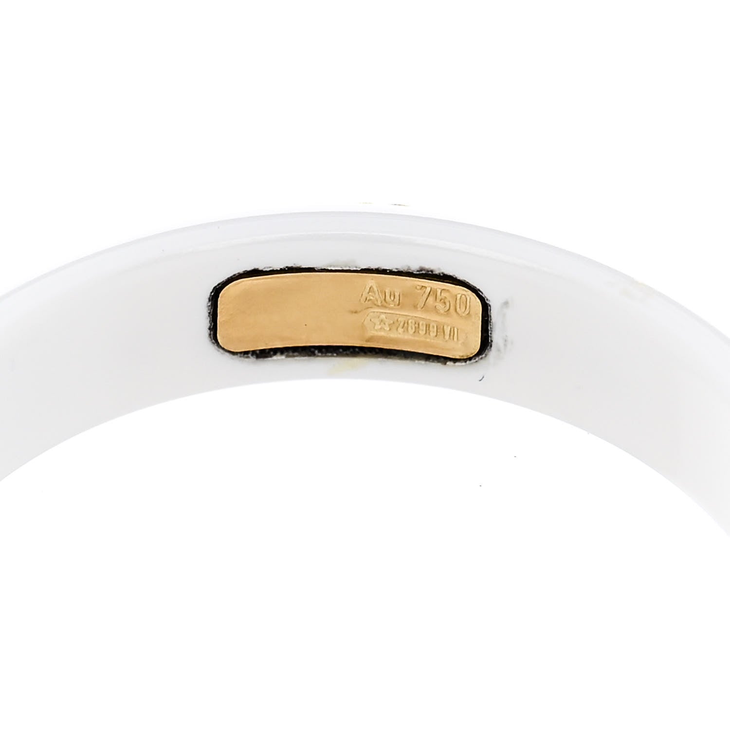 Gucci 18K Yellow Gold Zirconia 4mm Icon Band Ring 54 7 White 5 of 7