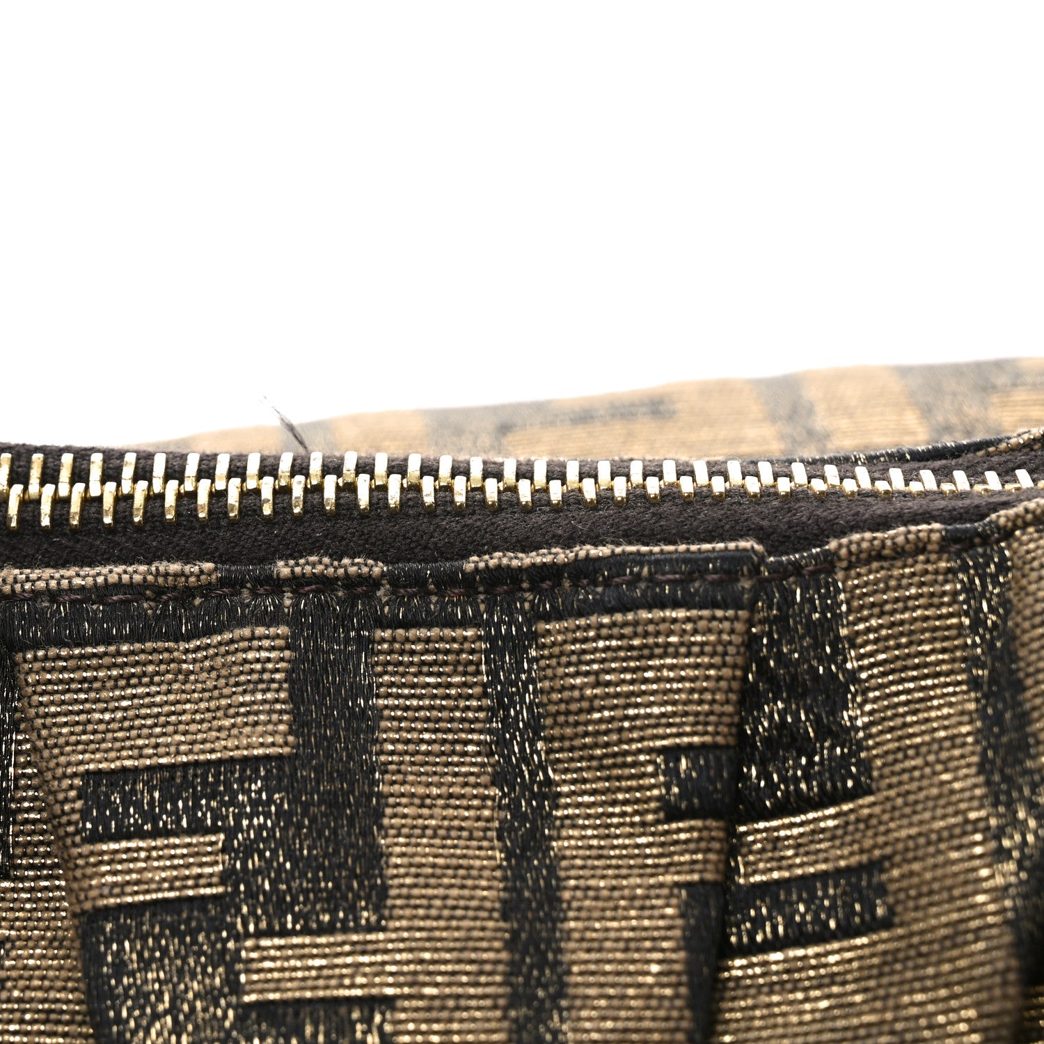 Fendi Metallic Lurex Zucca Mia Tote Bronze 11 of 11