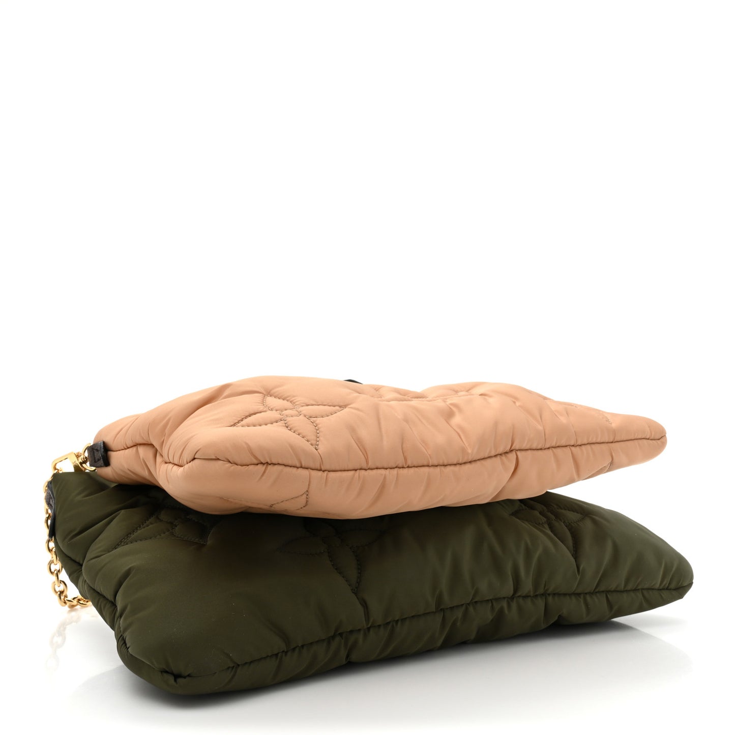 Econyl Monogram Pillow Maxi Multi Pochette Accessories Kaki Beige