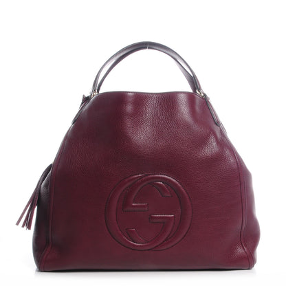Gucci Pebbled Calfskin Large Soho Shoulder Bag Bordeaux 1 of 7