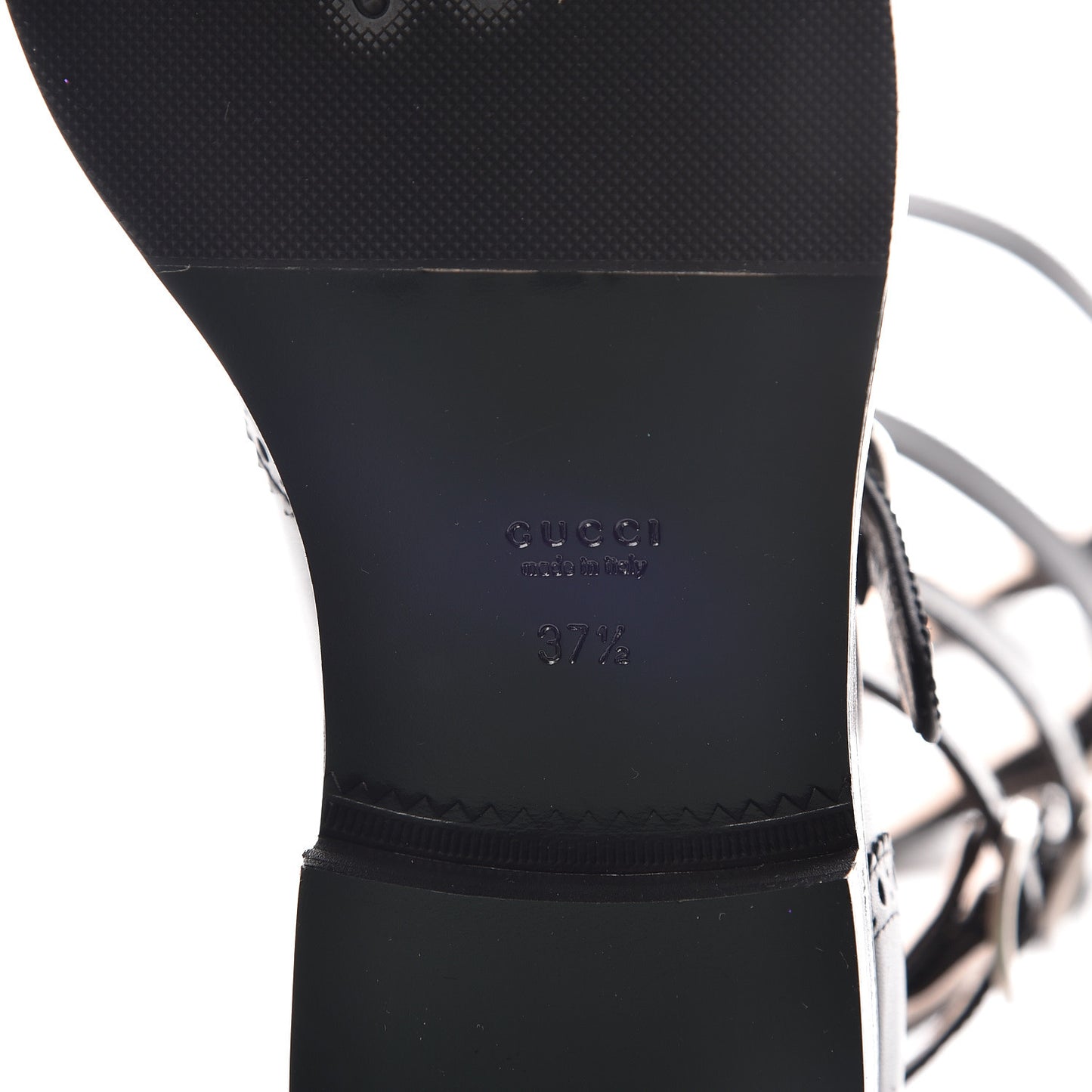 Calfskin Queercore Brogue Knee High Boots 37.5 Black