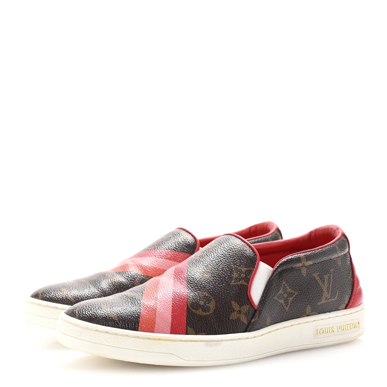 Louis Vuitton Monogram Frontrow Slip On Sneakers 37 Rouge 4 of 10