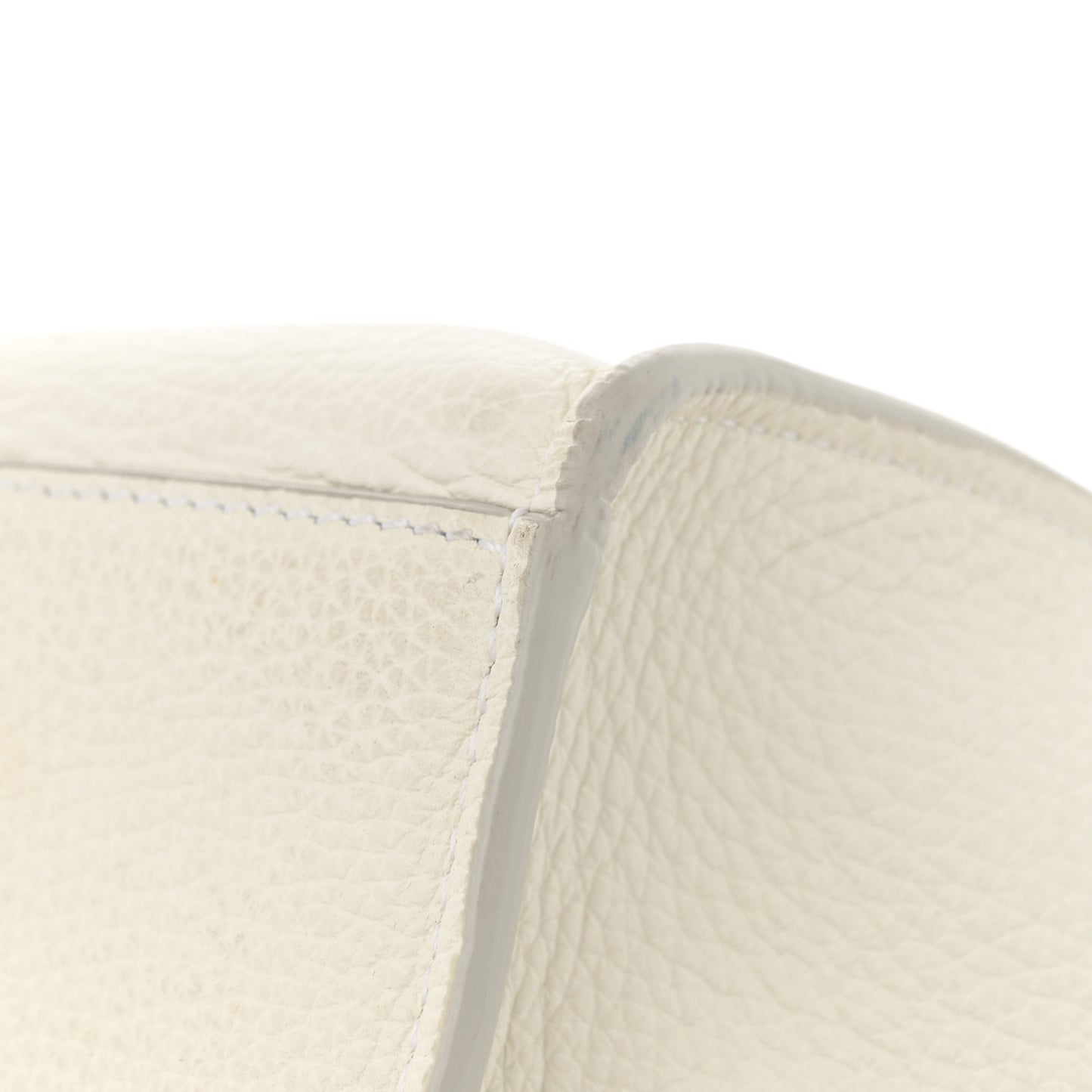Supple Grained Calfskin Small Big Bag White