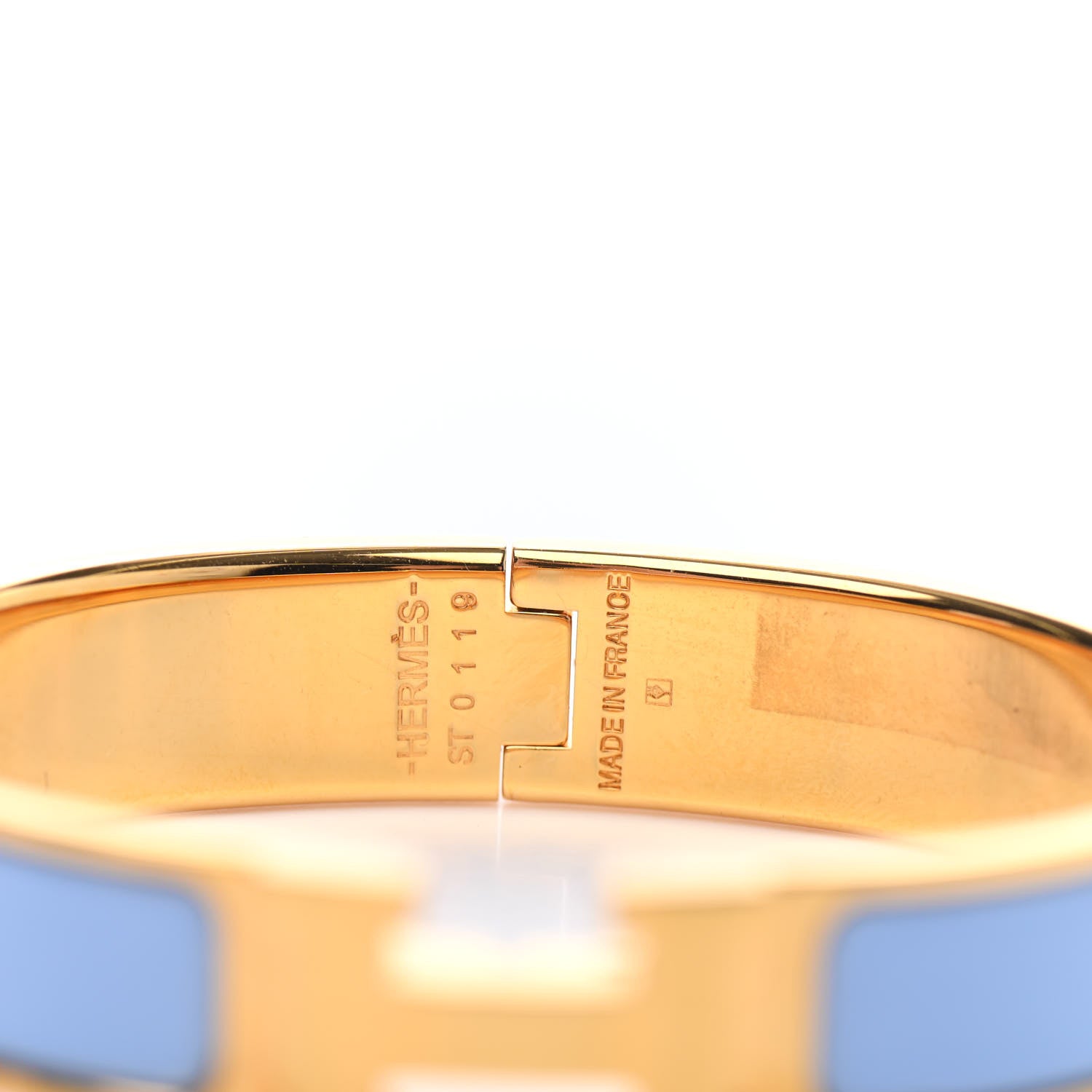 Hermes Enamel Narrow Clic Clac H Bracelet GM Bleu Lin 3 of 3
