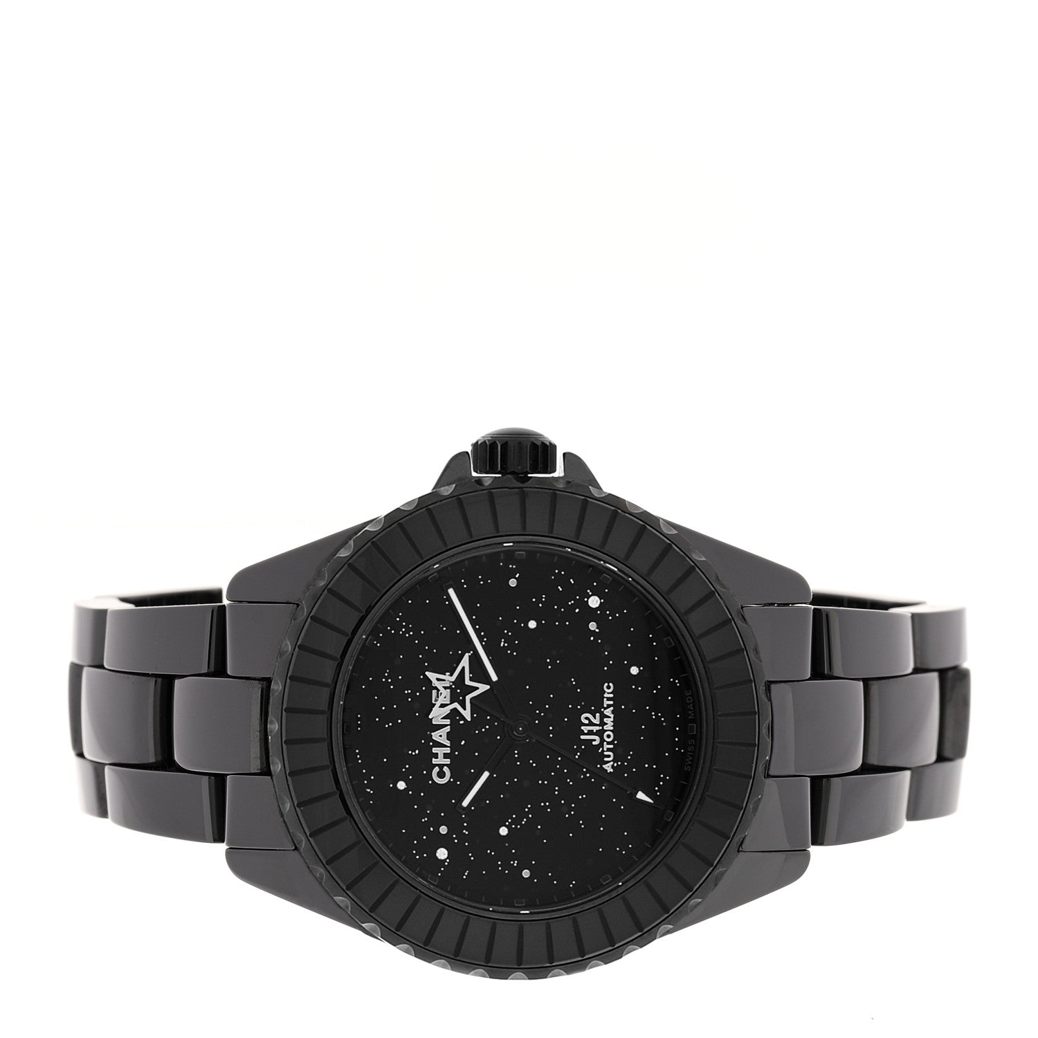 Chanel Stainless Steel Ceramic Diamond 38mm J12 Interstellar Automatic Watch Black 2 of 4