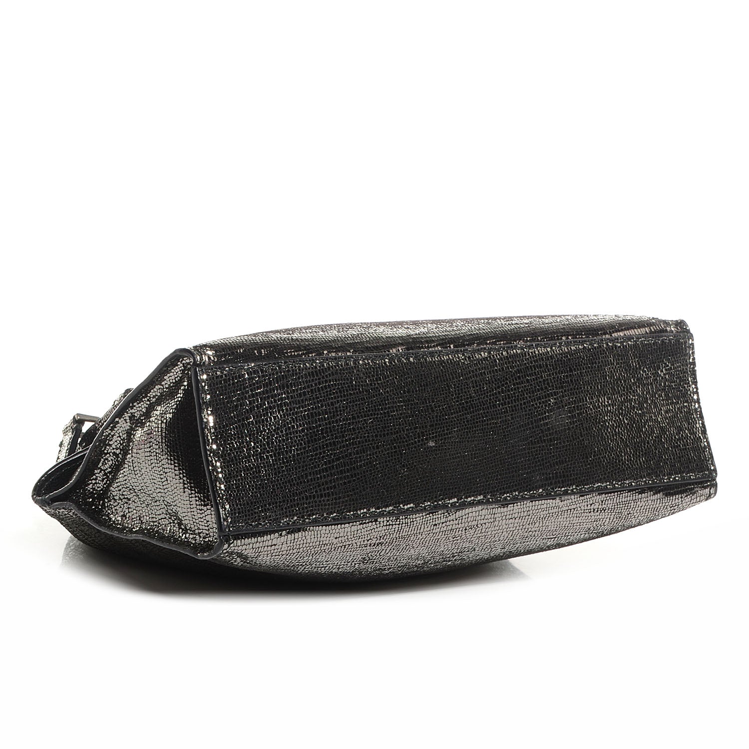 Alexander McQueen Textured Leather De Manta Cosmetic Case Silver 4 of 7