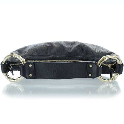 Gucci Guccissima Half Moon Bamboo Ring Hobo 5 of 10