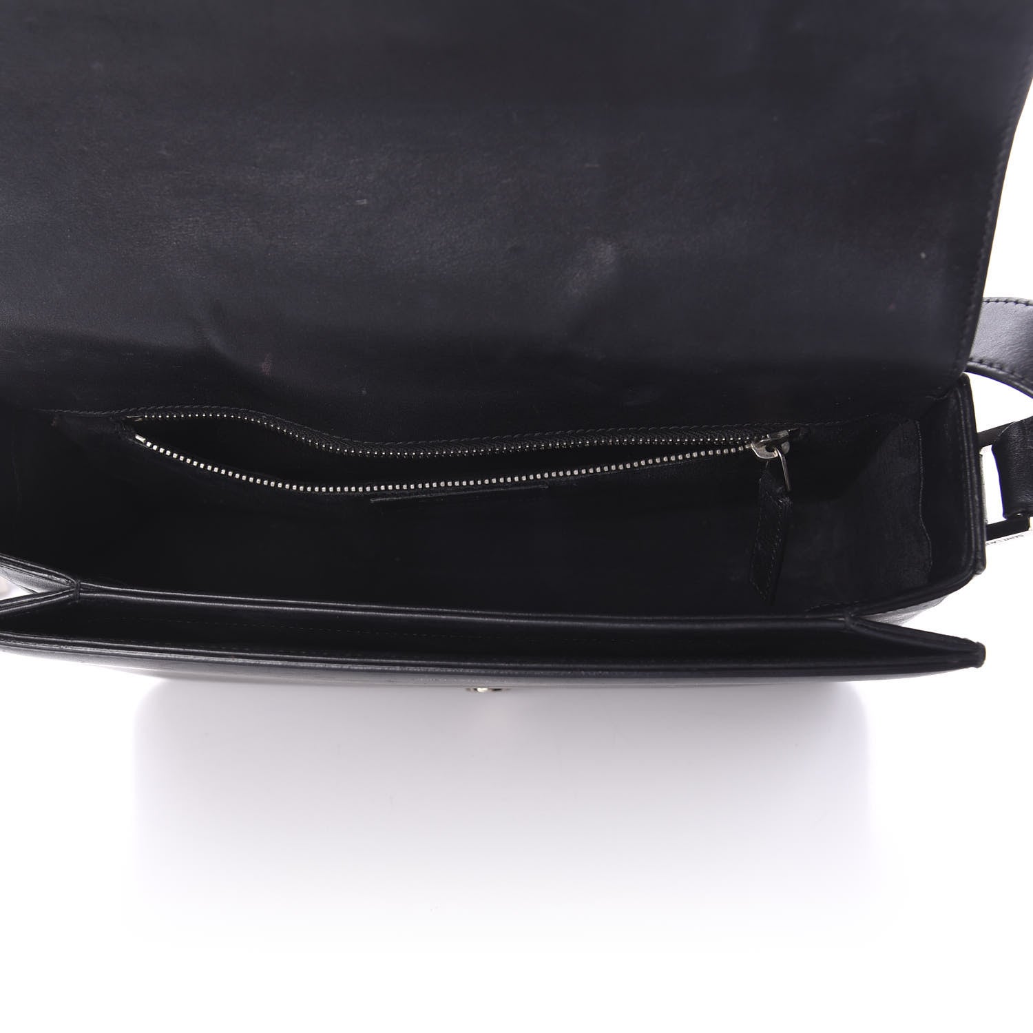 Saint Laurent Smooth Calfskin Medium Classic Monogram Universite Bag Black 5 of 9