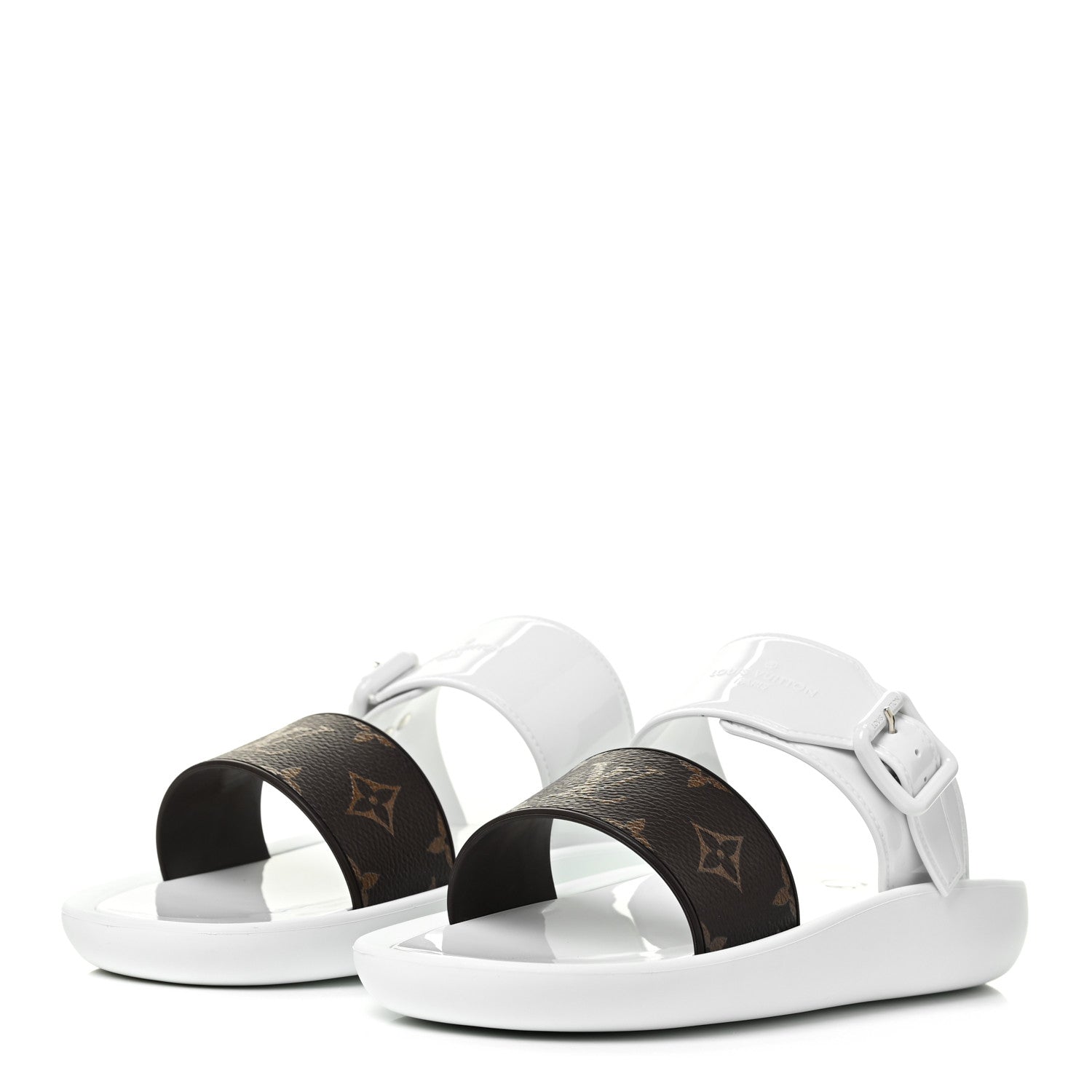Louis Vuitton Monogram Sunbath Flat Mule Sandals 39 White 3 of 13