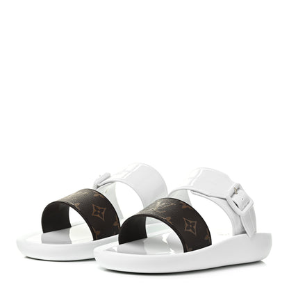 Louis Vuitton Monogram Sunbath Flat Mule Sandals 39 White 3 of 13