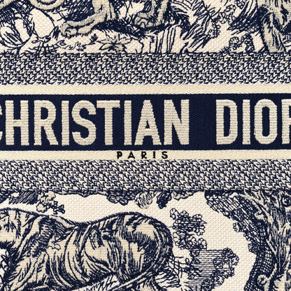 Christian Dior Canvas Embroidered Medium Dioriviera Toile De Jouy Book Tote Blue 8 of 14
