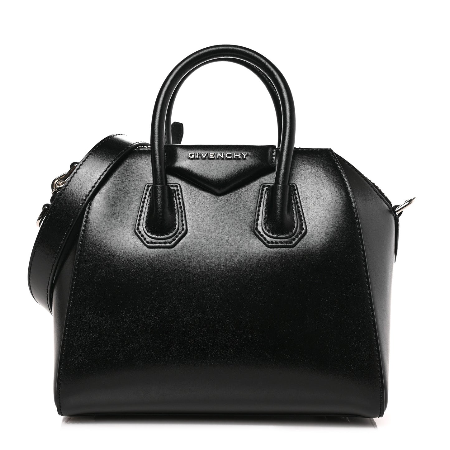 Shiny Lord Calfskin Mini Antigona Black