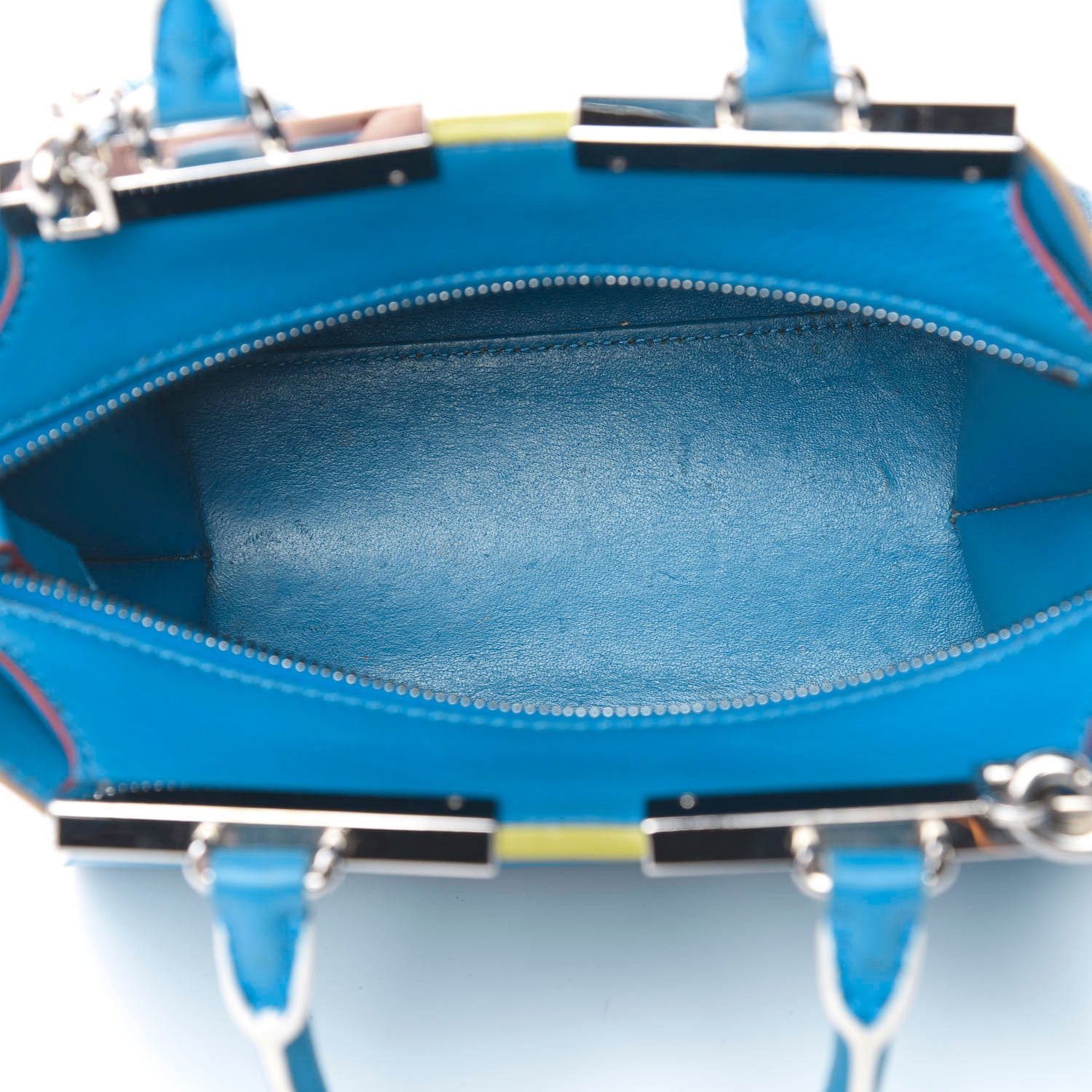 Fendi Vitello Dolce Mini 3jours Tote Blue Royal 4 of 15