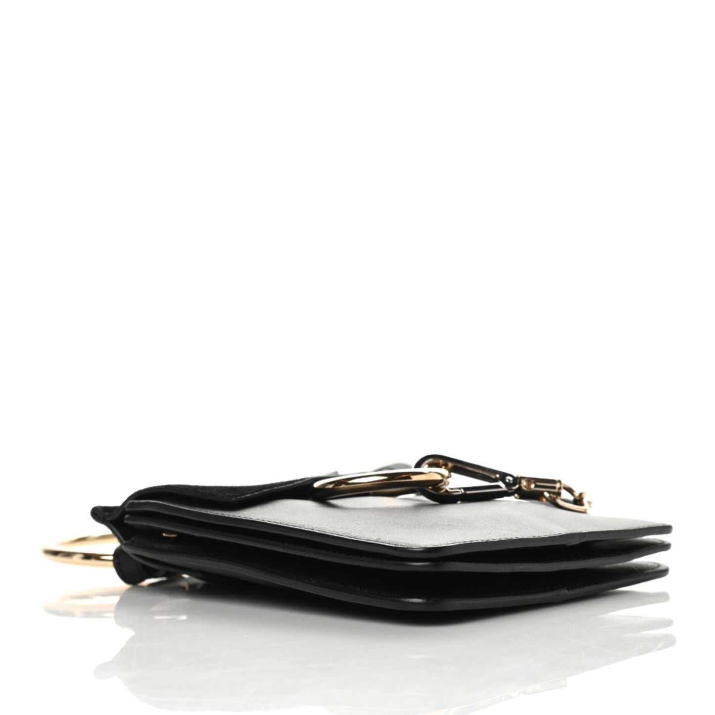 Suede Calfskin Mini Faye Bracelet Bag Black