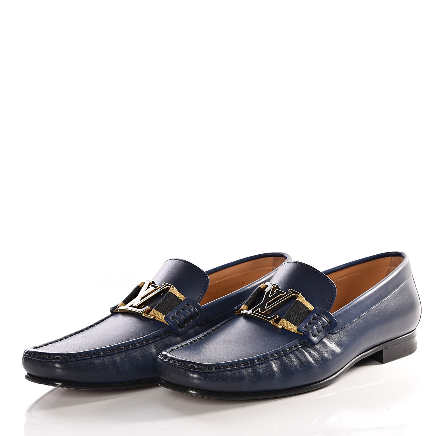 Calfskin Mens Montaigne Loafers 7.5 Blue