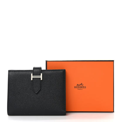 Hermes Epsom Bearn Compact Wallet Black 3 of 7